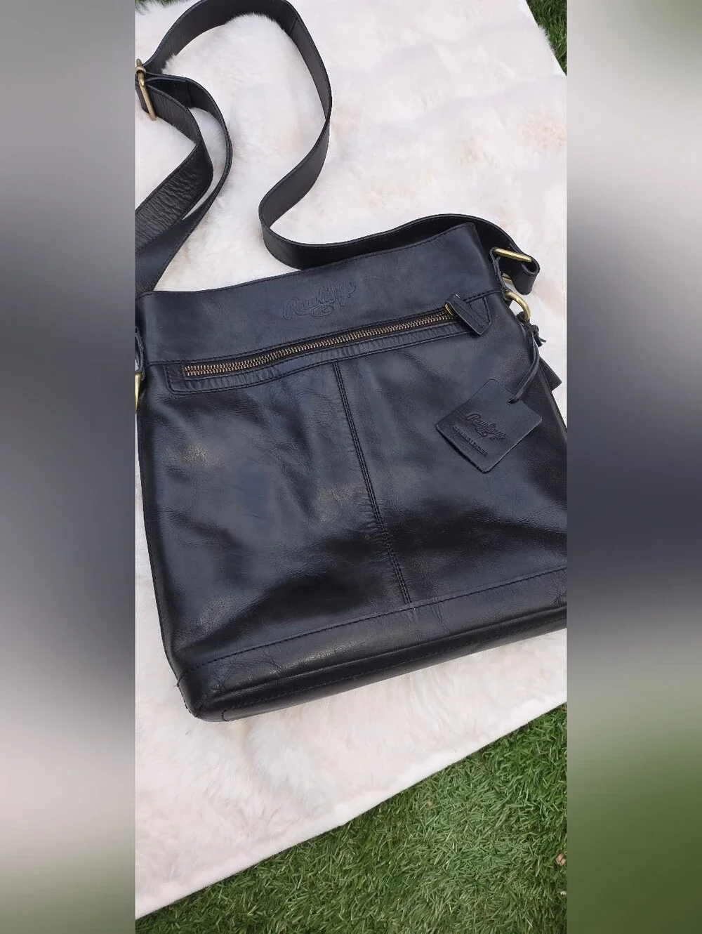Rawlings Black Leather Men's Messenger Bag